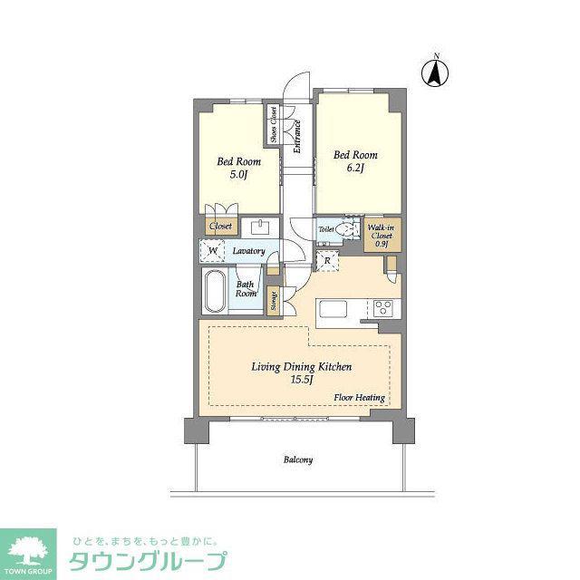 ドゥーエ町屋(2LDK/8階)の間取り写真
