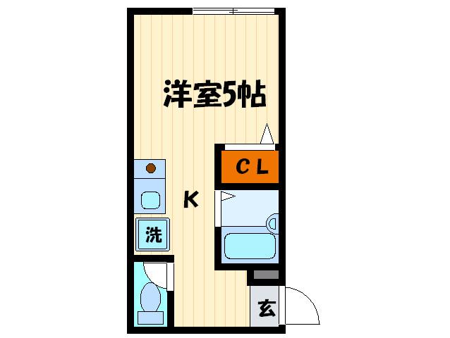 ウエストロードハイツ坂本(ワンルーム/3階)の間取り写真
