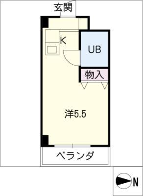 白いブランコ(ワンルーム/3階)の間取り写真