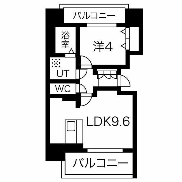 メイクス今池PRIME(1LDK/5階)の間取り写真