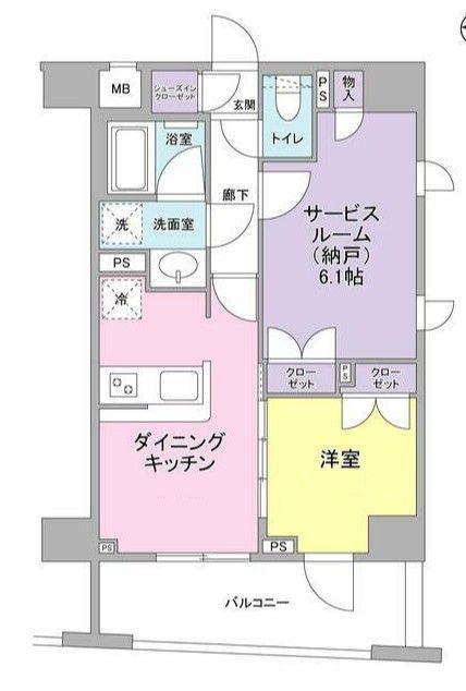 ROSETTA(1SDK/4階)の間取り写真