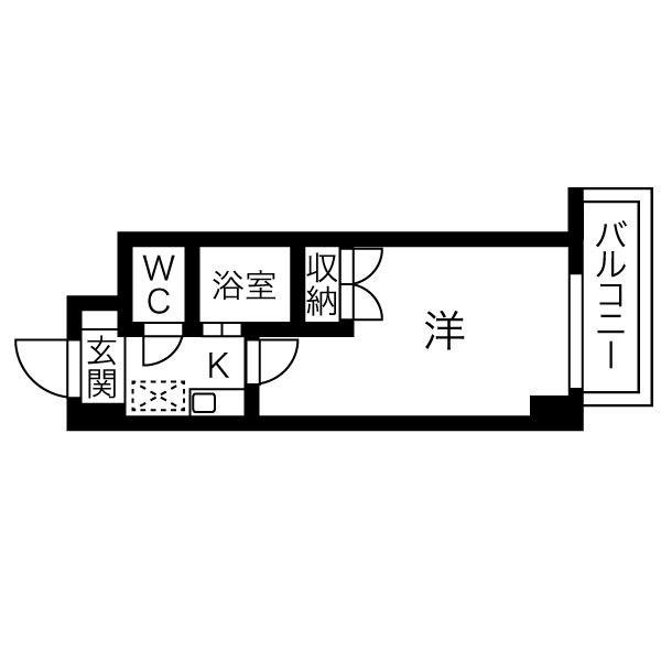 ハイム金山南(1K/2階)の間取り写真