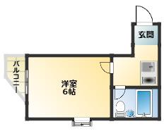 マーキュリー東住吉A棟(1K/2階)の間取り写真