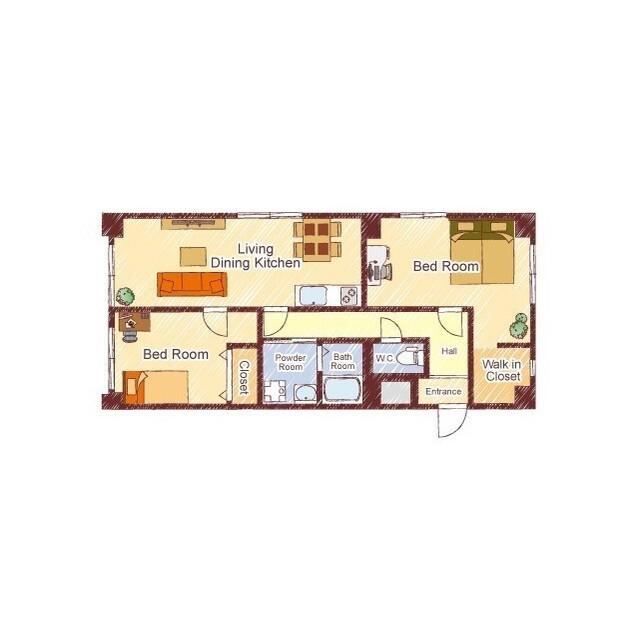 リルームス中島西II (2SLDK/5階)の間取り写真