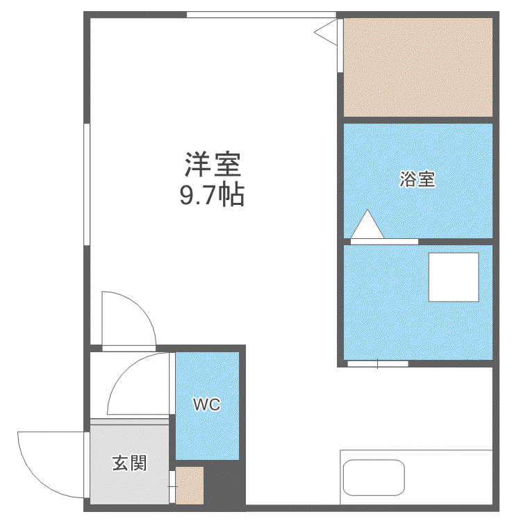 TWINBERRY ASABU(1K/4階)の間取り写真