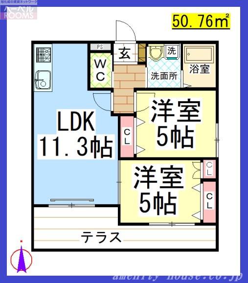 AF メゾンベール1(2LDK/1階)の間取り写真