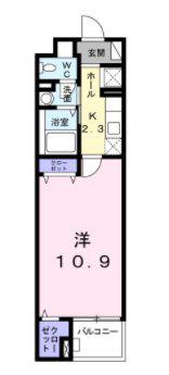 プリマヴェーラ舟入(1K/1階)の間取り写真