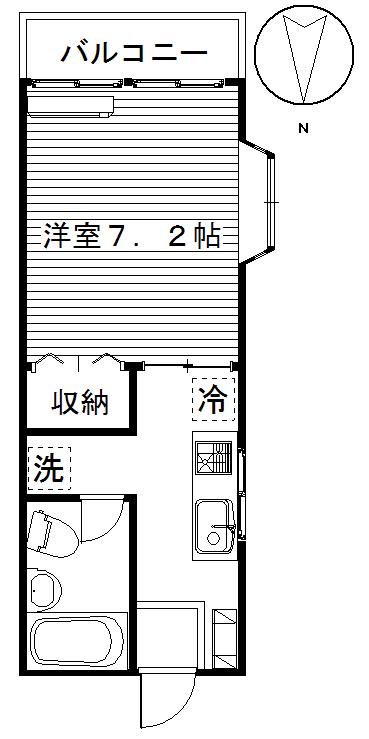 ハイツホーバイ(1K/2階)の間取り写真