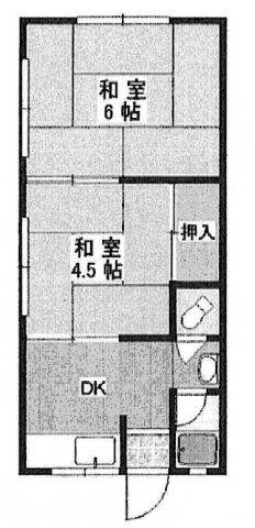 北村荘(2DK/2階)の間取り写真