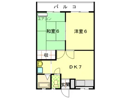 ロイヤルハイツ(2DK/3階)の間取り写真