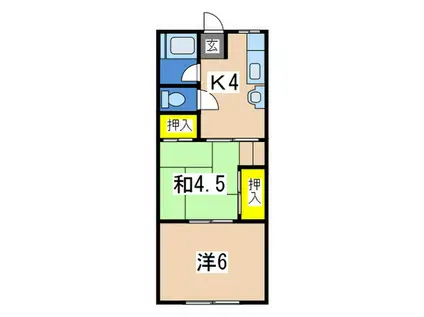 かじや荘(2K/2階)の間取り写真