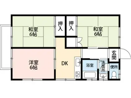 青葉ハイツ(3DK/2階)の間取り写真