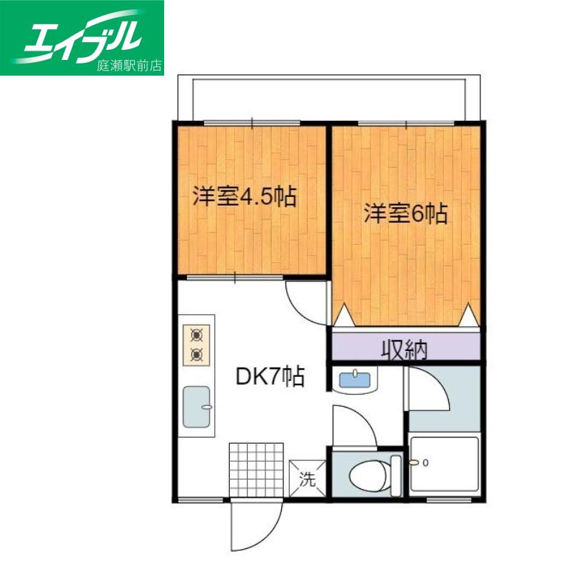 ROSECOURTききょう町(2K/2階)の間取り写真