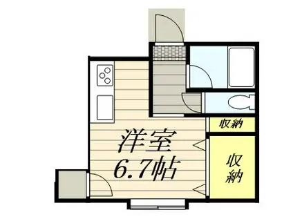 ウェブルームアルファ(ワンルーム/1階)の間取り写真