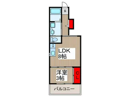 アイビスヒルズ(1LDK/2階)の間取り写真
