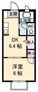 フォブール高崎(1DK/2階)の間取り写真