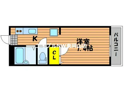 OKANOII(1K/4階)の間取り写真