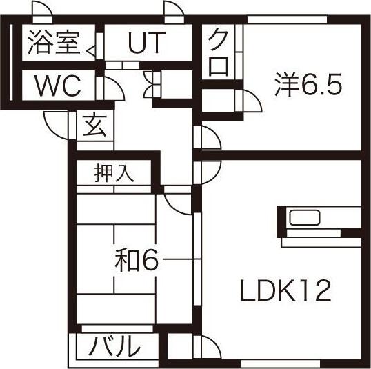 プラセール A棟(2LDK/2階)の間取り写真