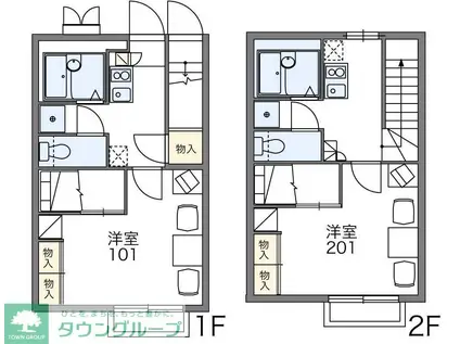 レオパレスリリオン(1K/2階)の間取り写真