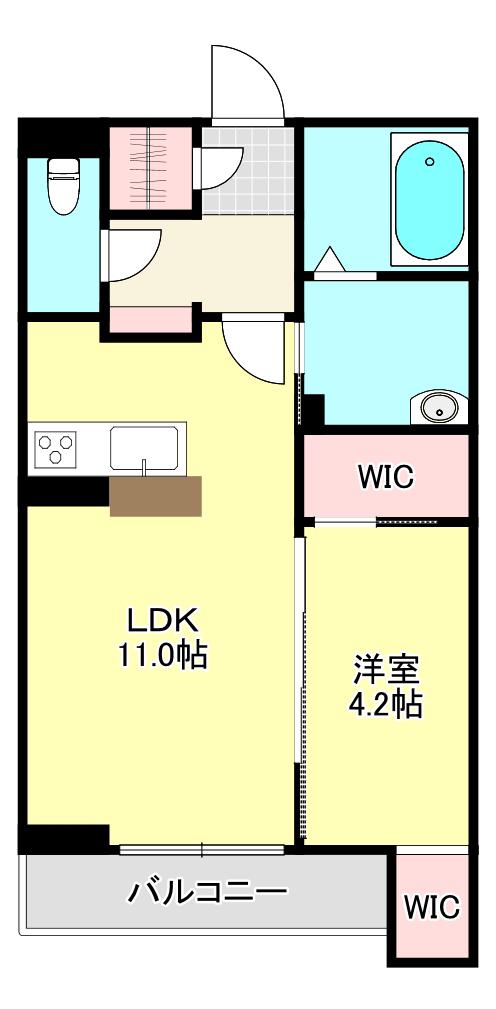 SUCCEED(1LDK/2階)の間取り写真