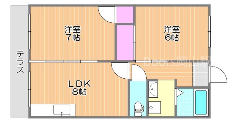 ガーデンパークIII(2LDK/1階)の間取り写真