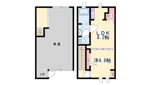 CASA MODERNO(1LDK/1階)の間取り写真