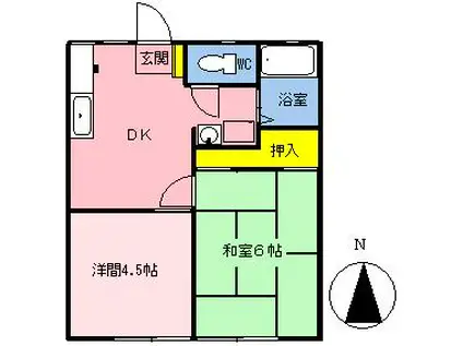 さつきハイツ(2DK/1階)の間取り写真