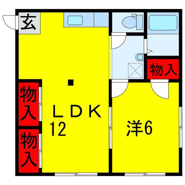 KSコータス(1LDK/2階)の間取り写真