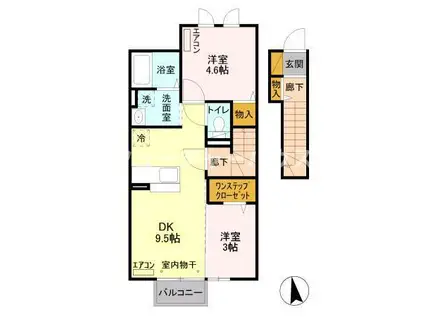 ディアーナ II(2DK/2階)の間取り写真