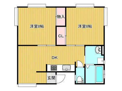 メゾン砂山(2DK/1階)の間取り写真