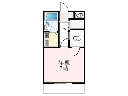 新栄プロパティー北野田I(ワンルーム/2階)の間取り写真