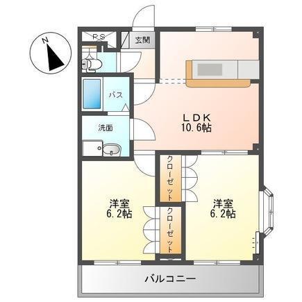 グランヴィレッジK(2LDK/2階)の間取り写真