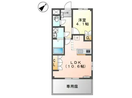 グランドステージ雅(1LDK/1階)の間取り写真