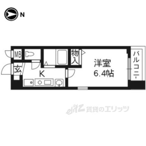 エイペックス京都新京極1(1K/5階)の間取り写真