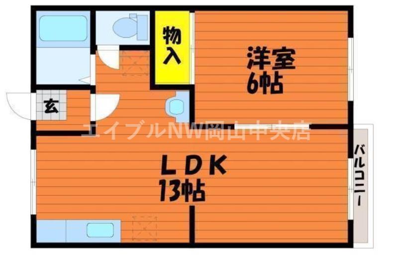 メゾンド・YUKI(1LDK/2階)の間取り写真