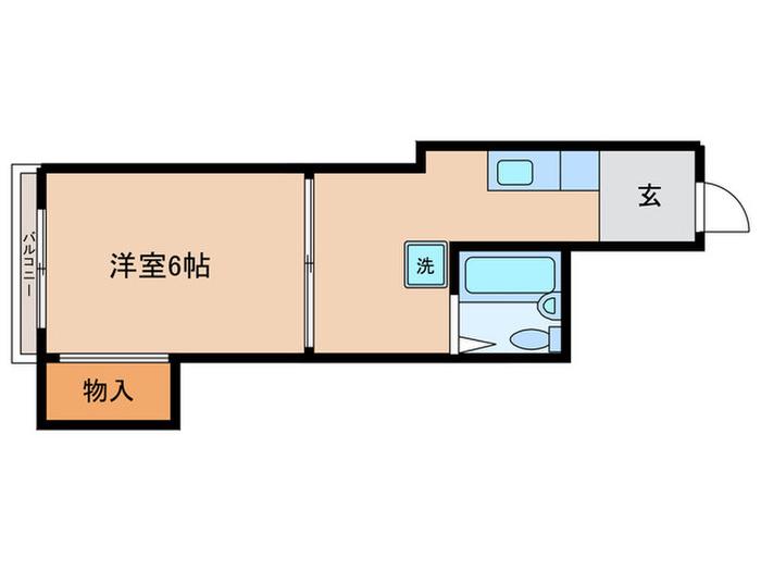 文原ビル(ワンルーム/5階)の間取り写真