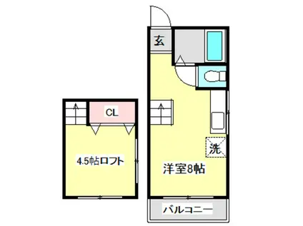 バレーベア葛島(ワンルーム/3階)の間取り写真