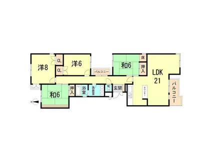 モナーク甲子園(4LDK/2階)の間取り写真