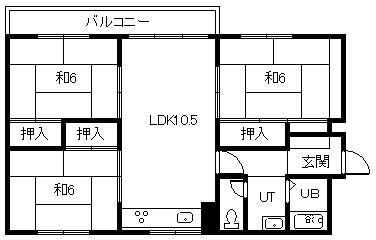 グランド7条(3LDK/4階)の間取り写真