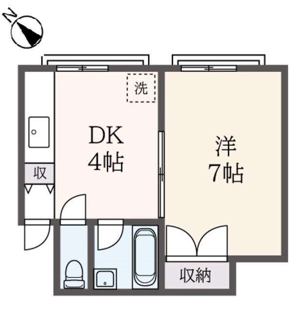 山陽マンション(1DK/2階)の間取り写真