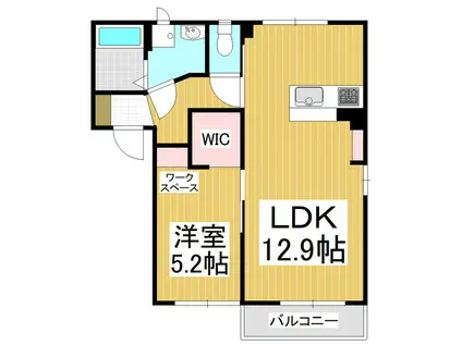 フレグランスFOREVER E(1LDK/1階)の間取り写真