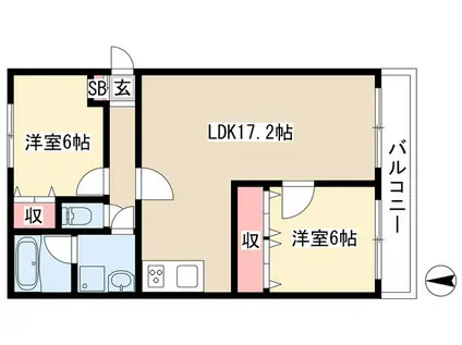 STプラザ御器所(2LDK/8階)の間取り写真