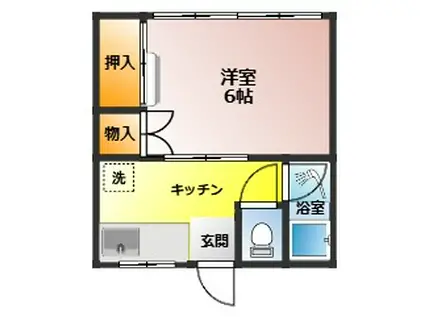 メゾンさいとう(1K/1階)の間取り写真