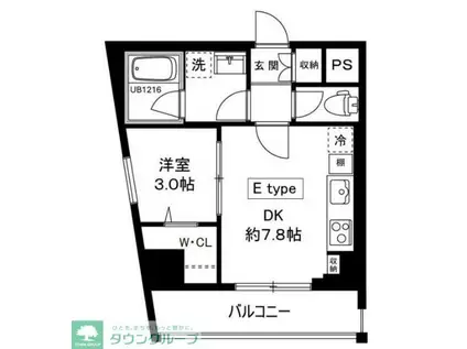MILEBEL CHITOSEDAI(1DK/2階)の間取り写真