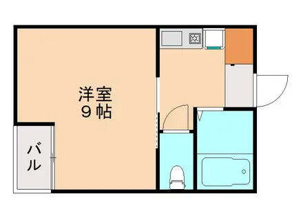 MOON下到津(1K/2階)の間取り写真