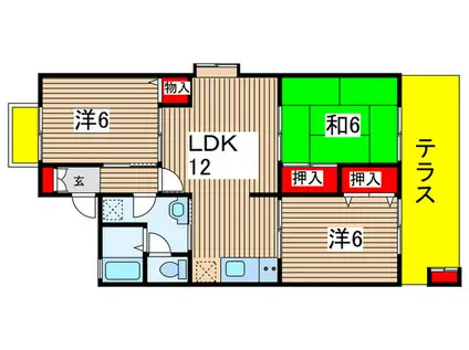 ファミールローズ(3LDK/1階)の間取り写真