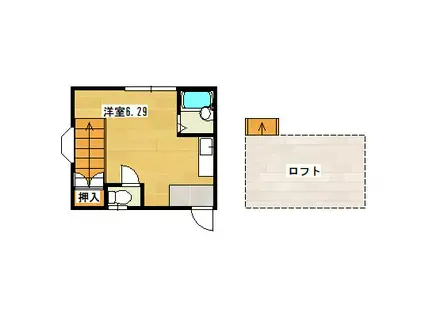 トイハウス(ワンルーム/2階)の間取り写真