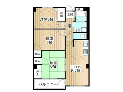 横須賀昭和ビル(3LDK/4階)の間取り写真
