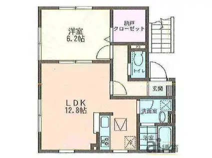 ウィンディアC(1LDK/2階)の間取り写真