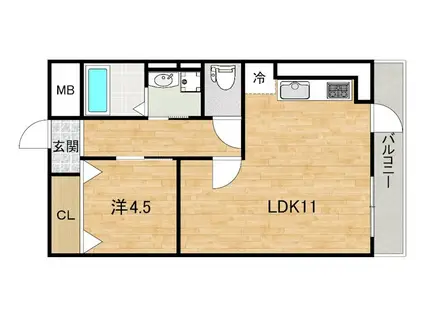 カサ池田(1LDK/3階)の間取り写真